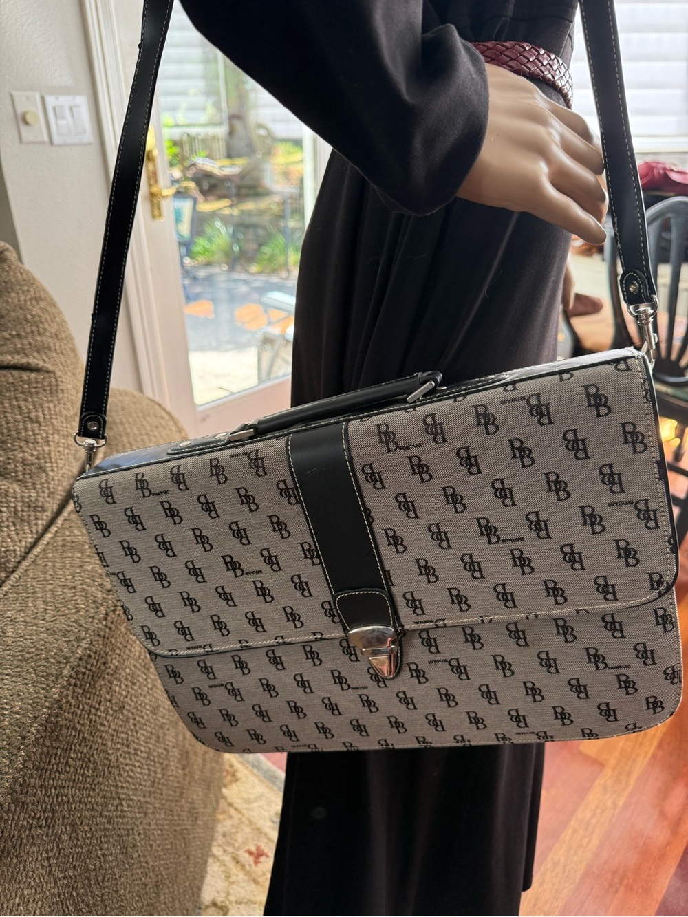 Gray and Black BB Shoulder bag
